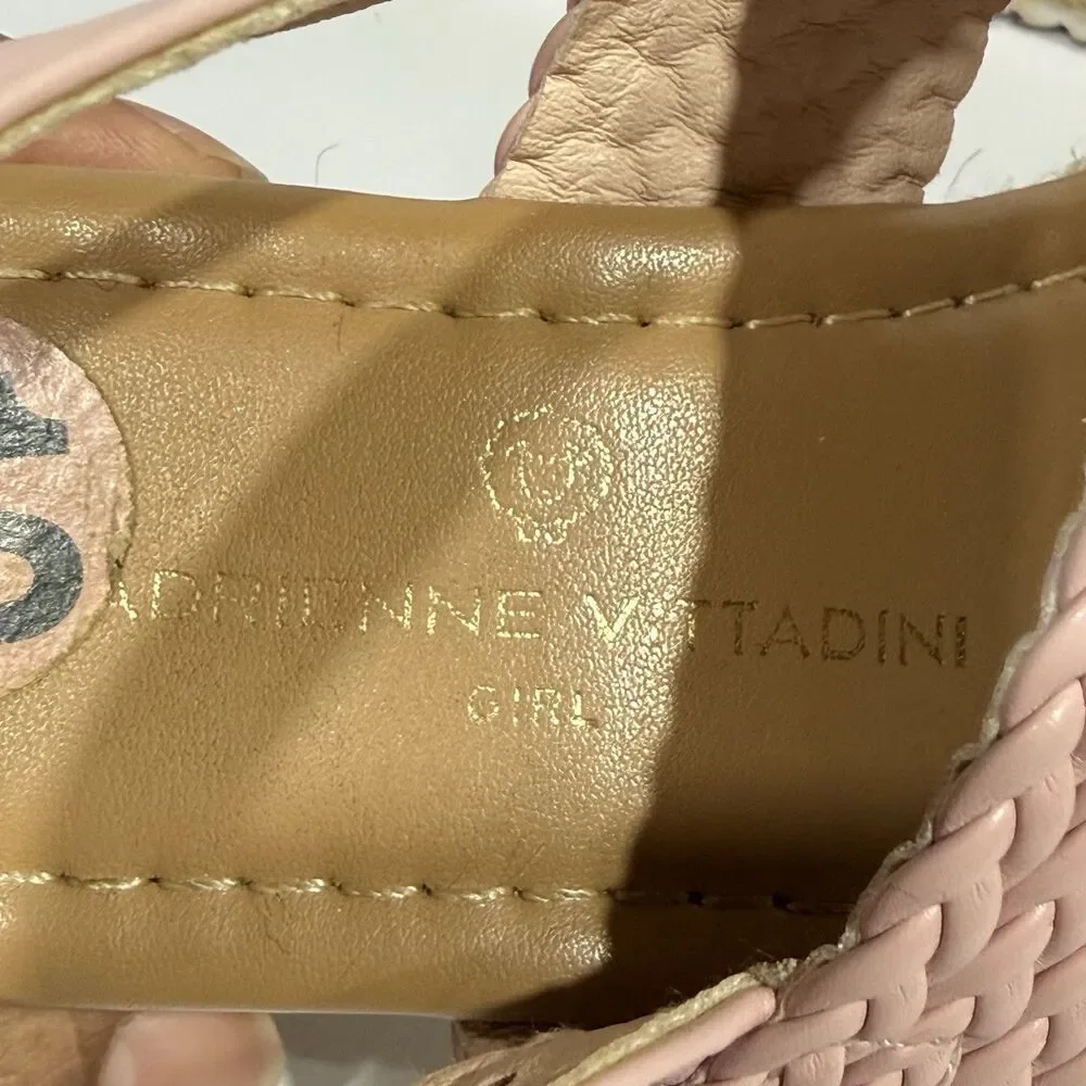 Adrienne Vittadin Girls Pink Braided Wedge Sandals Size 12 Little Kid Espadrille